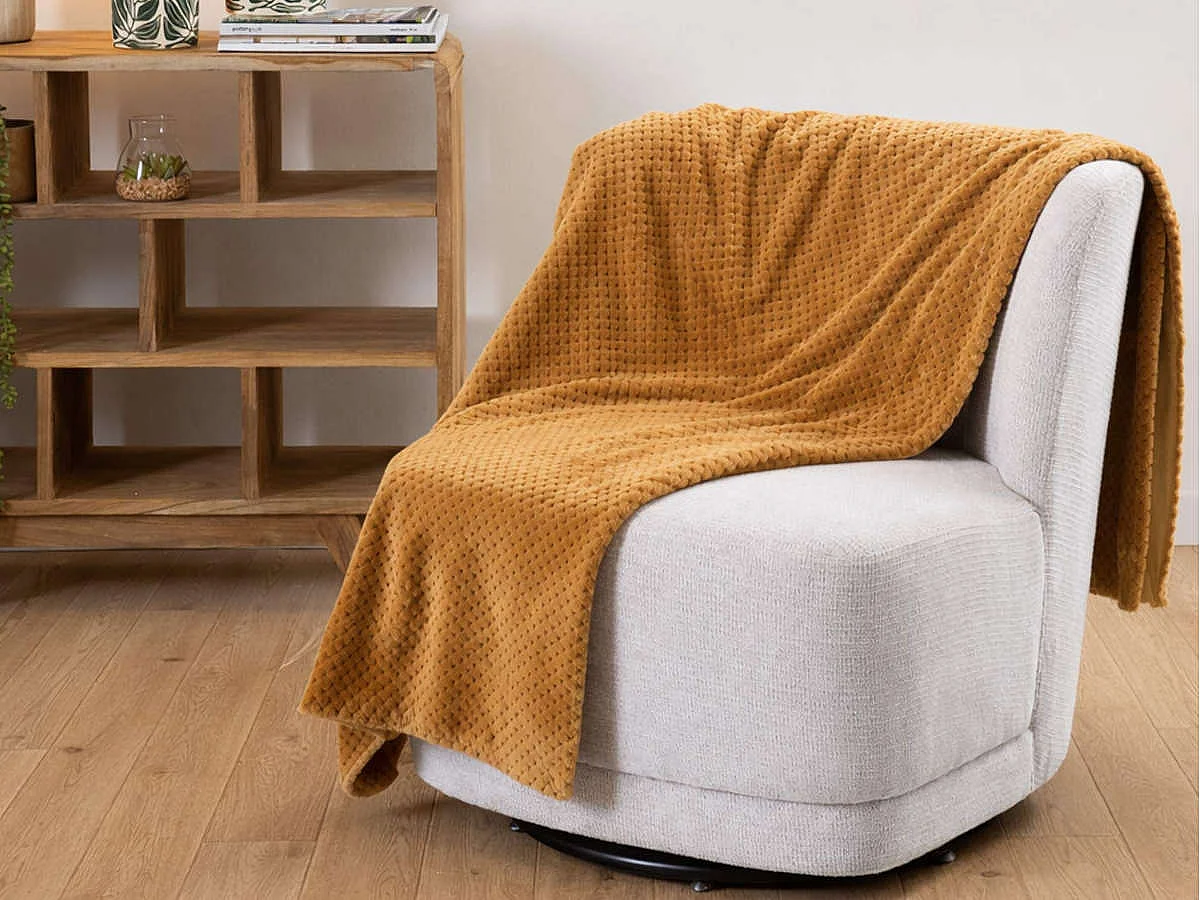 Plaid damier 130x170 camel
