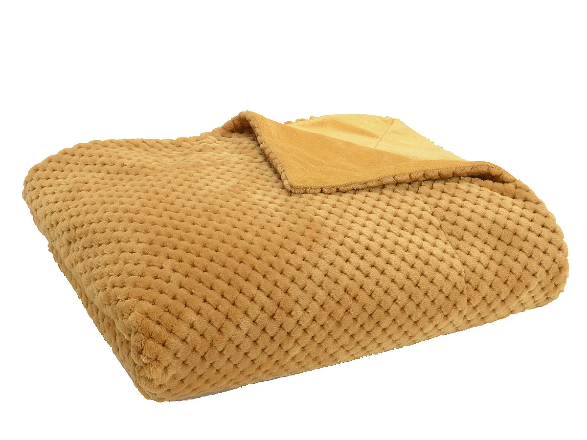 Plaid damier Camel 130x170 cm