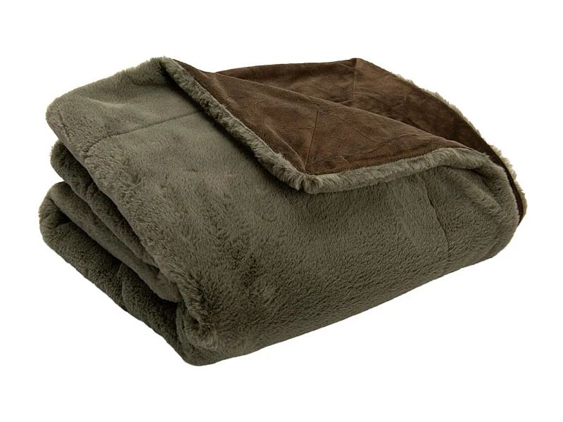 Plaid Luxe kaki 130x170