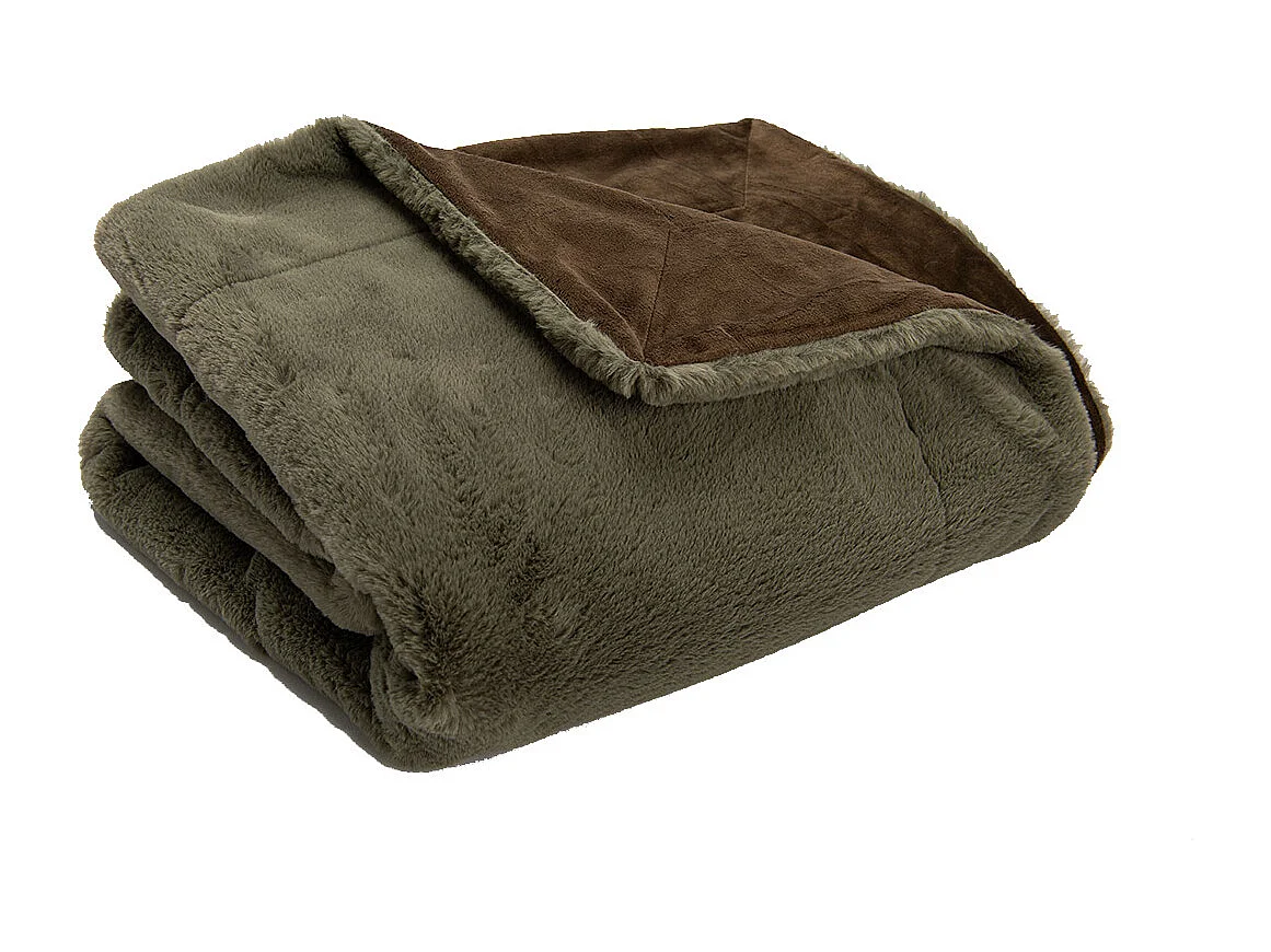 Plaid Luxe kaki 130x170