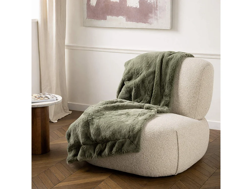 Plaid Luxe kaki 130x170