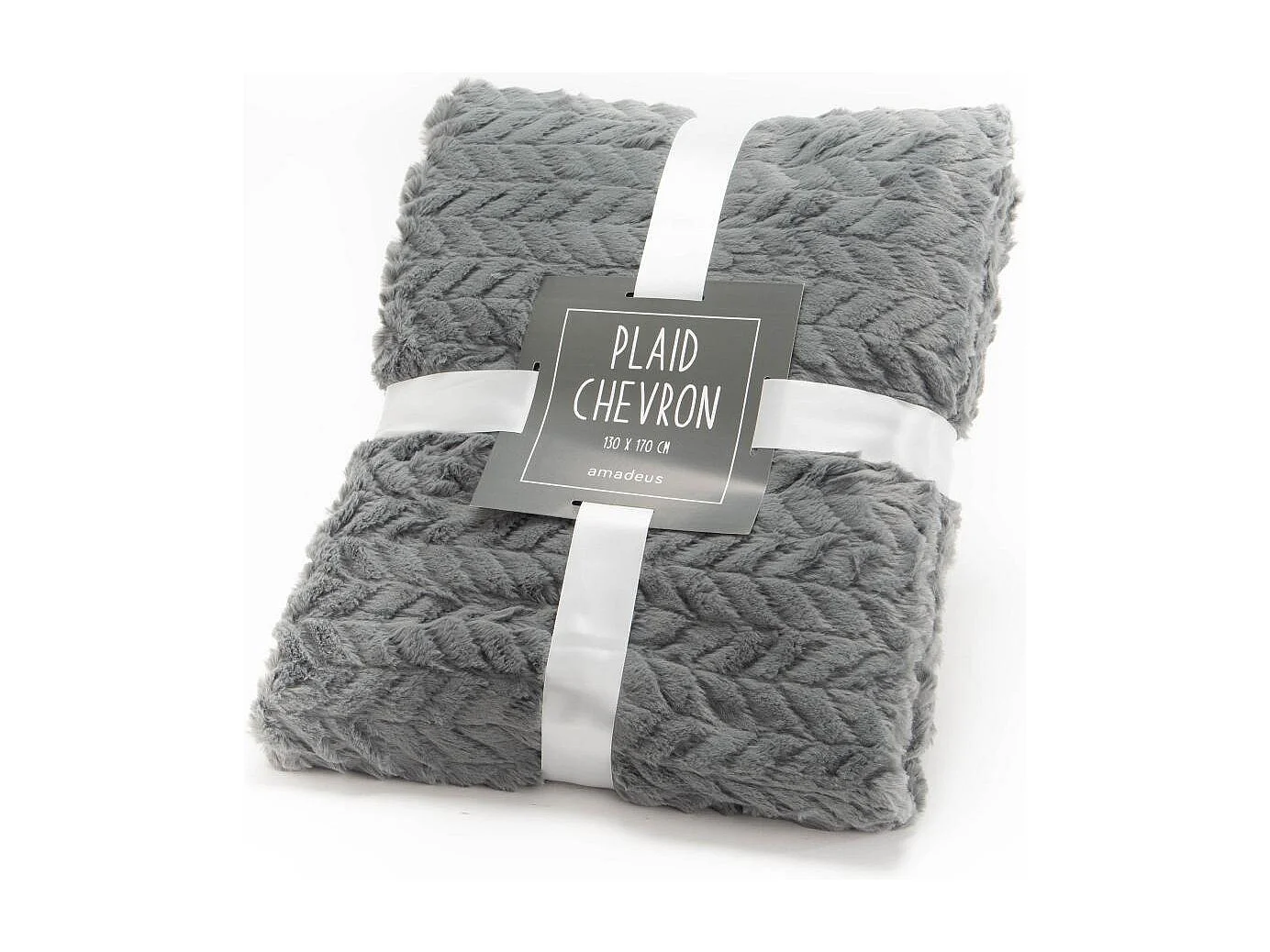 Plaid chevron 130x170 anthracite