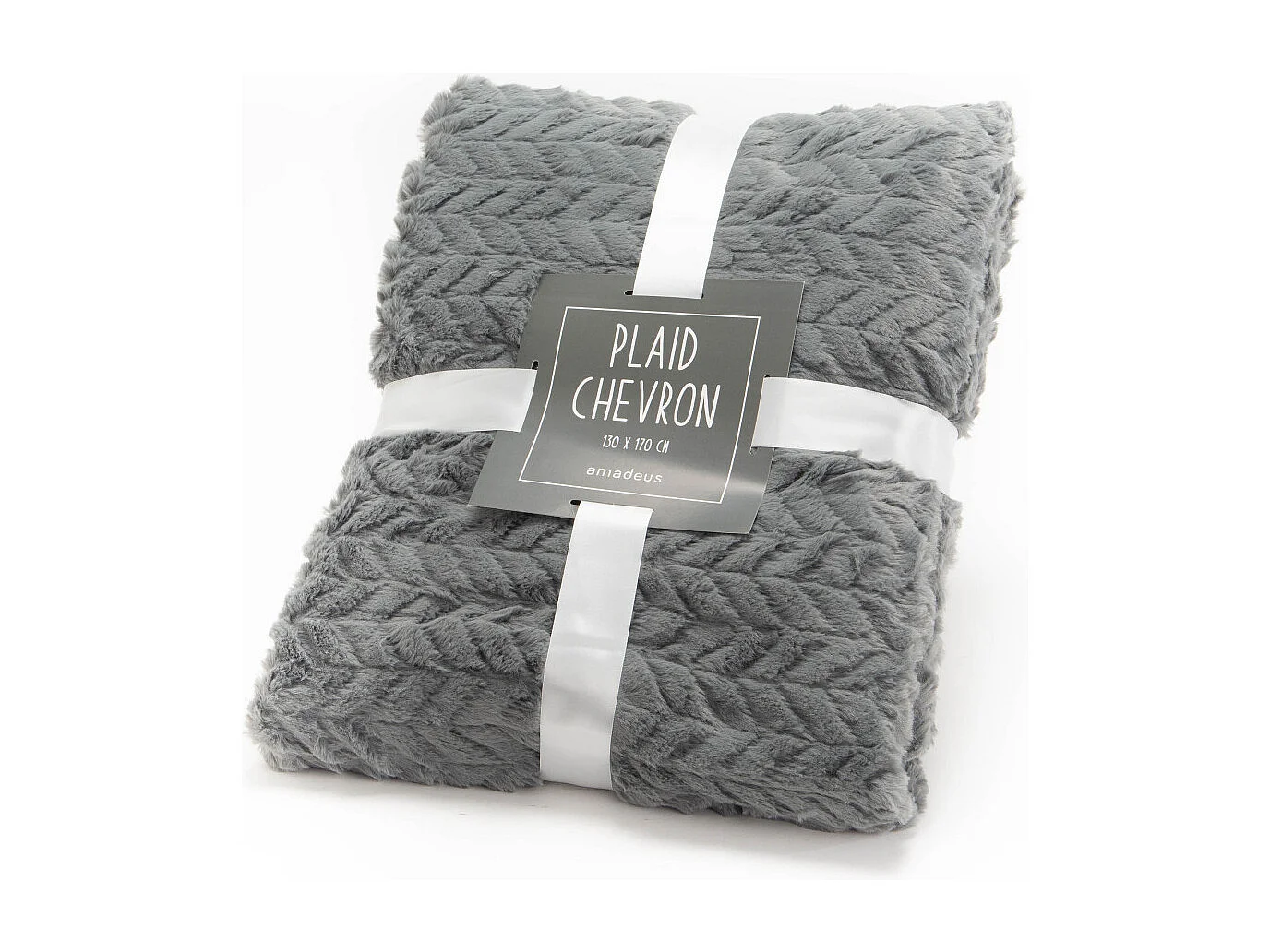 Plaid chevron 130x170 anthracite