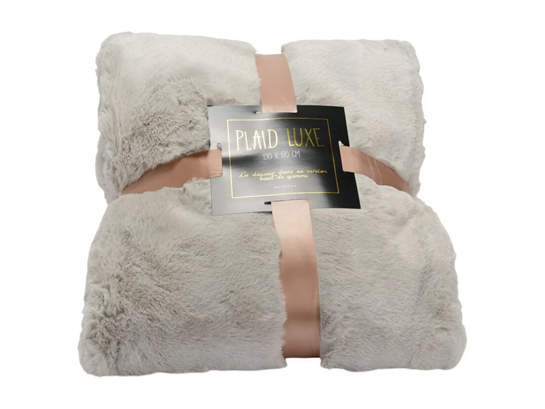 Plaid luxe 130x170 gris clair