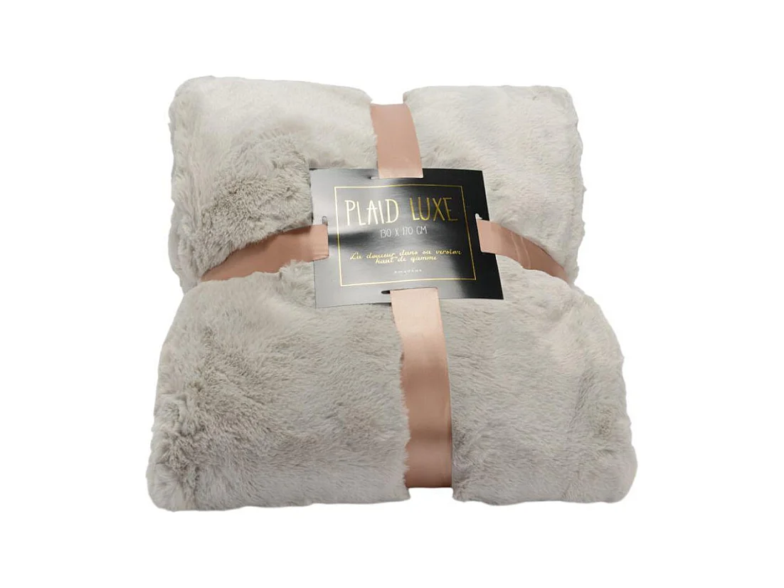 Plaid luxe 130x170 gris clair