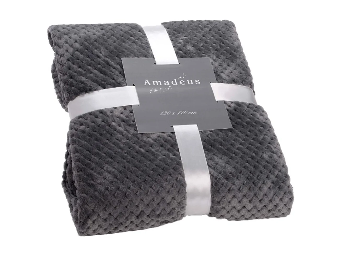 Plaid damier 130x170 gris anthracite