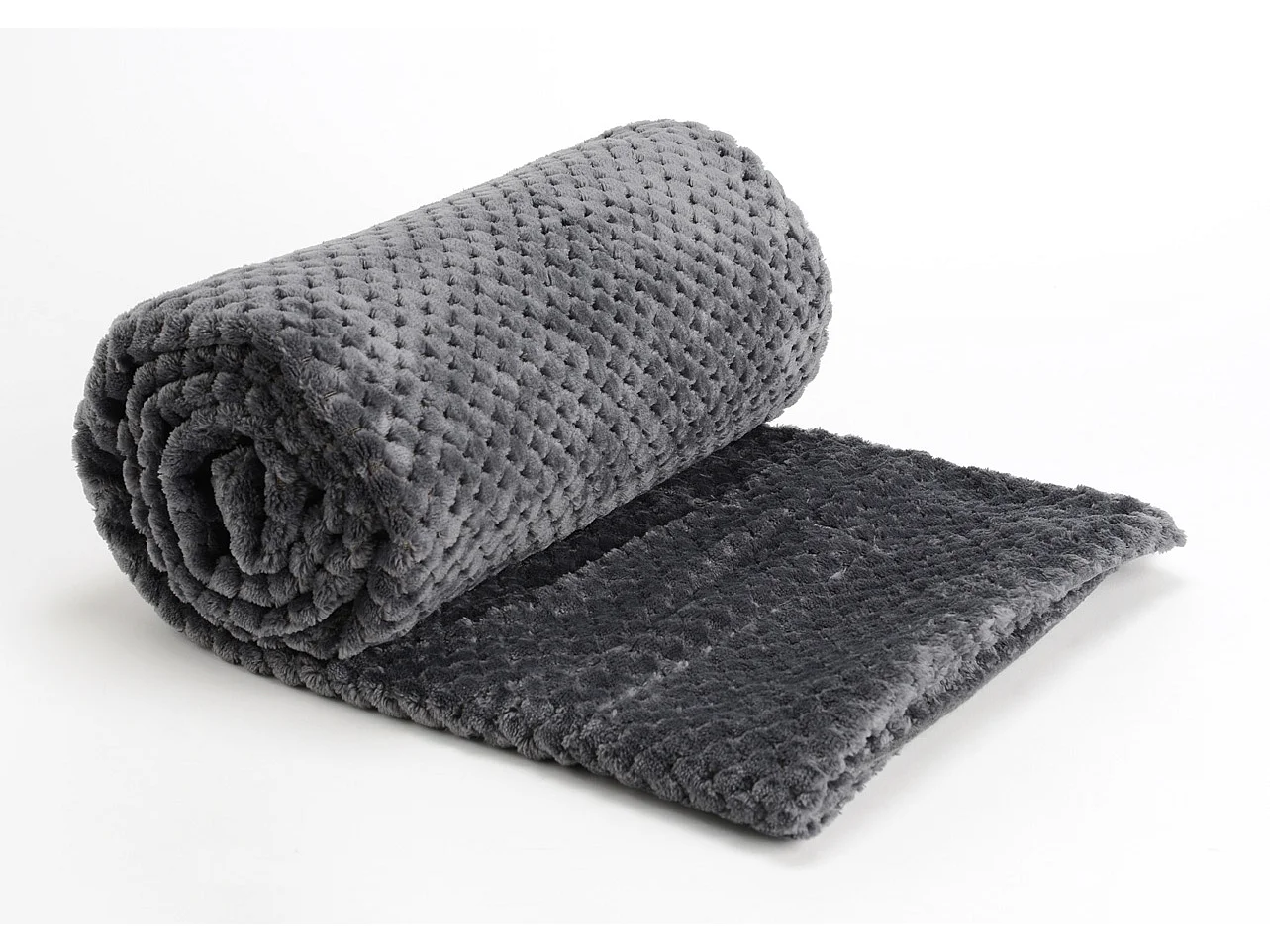 Plaid damier 130x170 gris anthracite