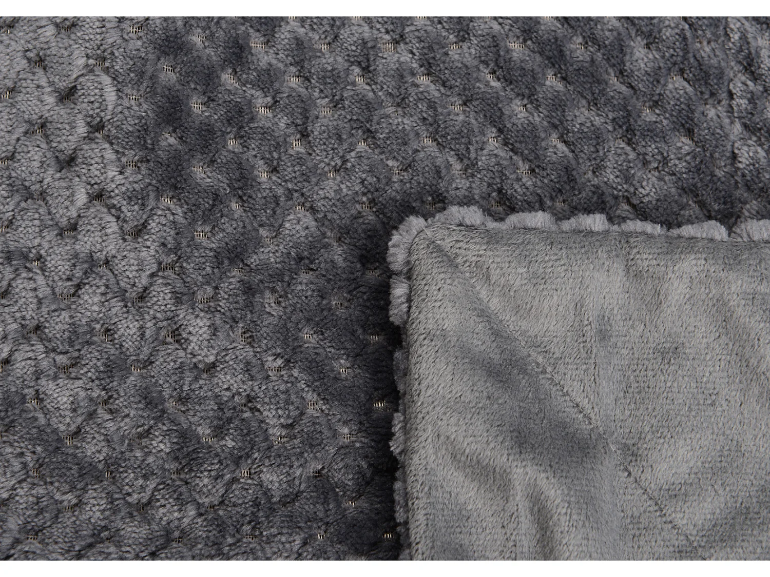 Plaid damier 130x170 gris anthracite