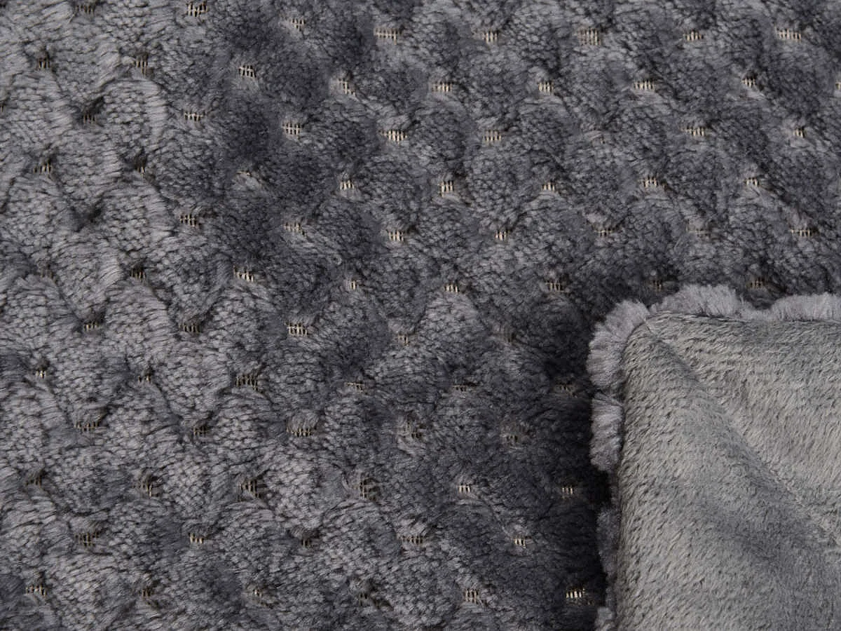 Plaid Damier Gris Anthracite doublé en Polyester 130x170 cm