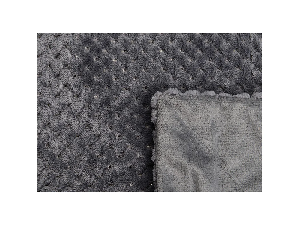 Plaid Damier gris anthracite doublé en polyester 130x170 cm