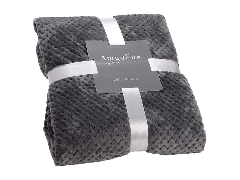 Plaid damier 130x170 gris anthracite