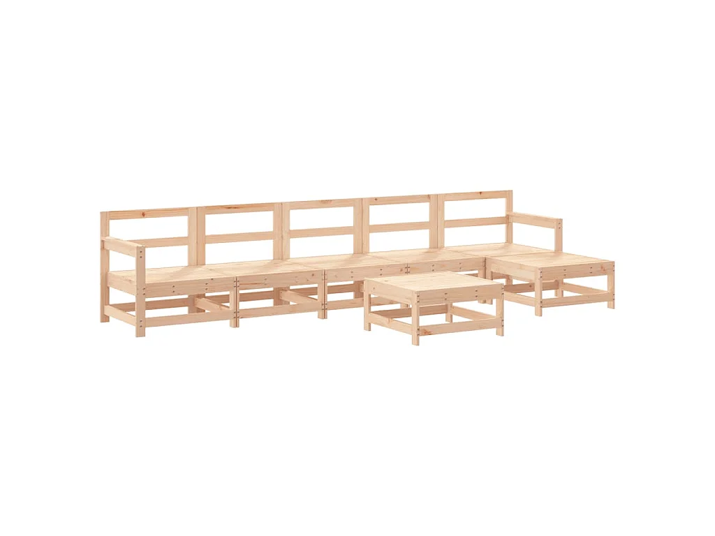 Salon de jardin 7 pcs Bois de pin massif