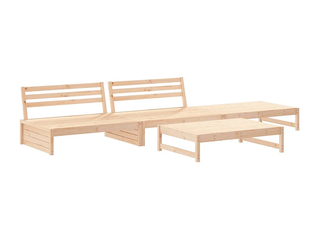 4-tlg. Garten-Lounge-Set Massivholz Kiefer