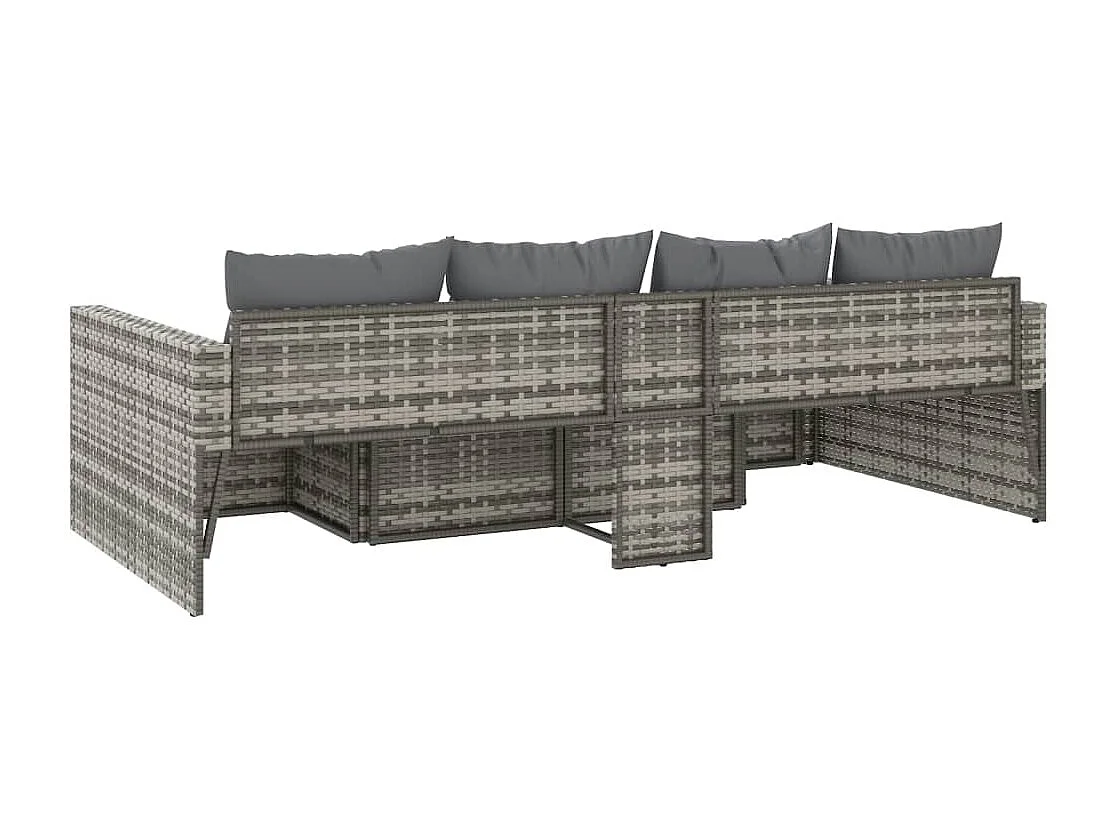 Set di Divani da Giardino 2 pz con Cuscini in Polyrattan Grigio