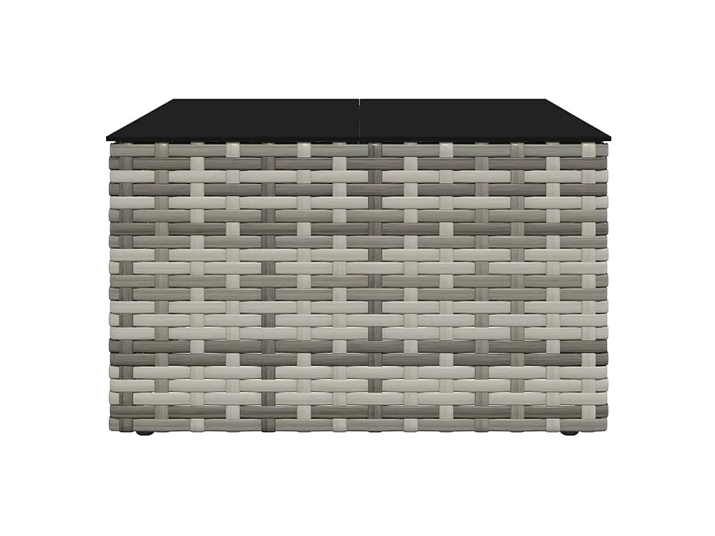 2-tlg. Garten-Lounge-Set mit Kissen Grau Poly Rattan
