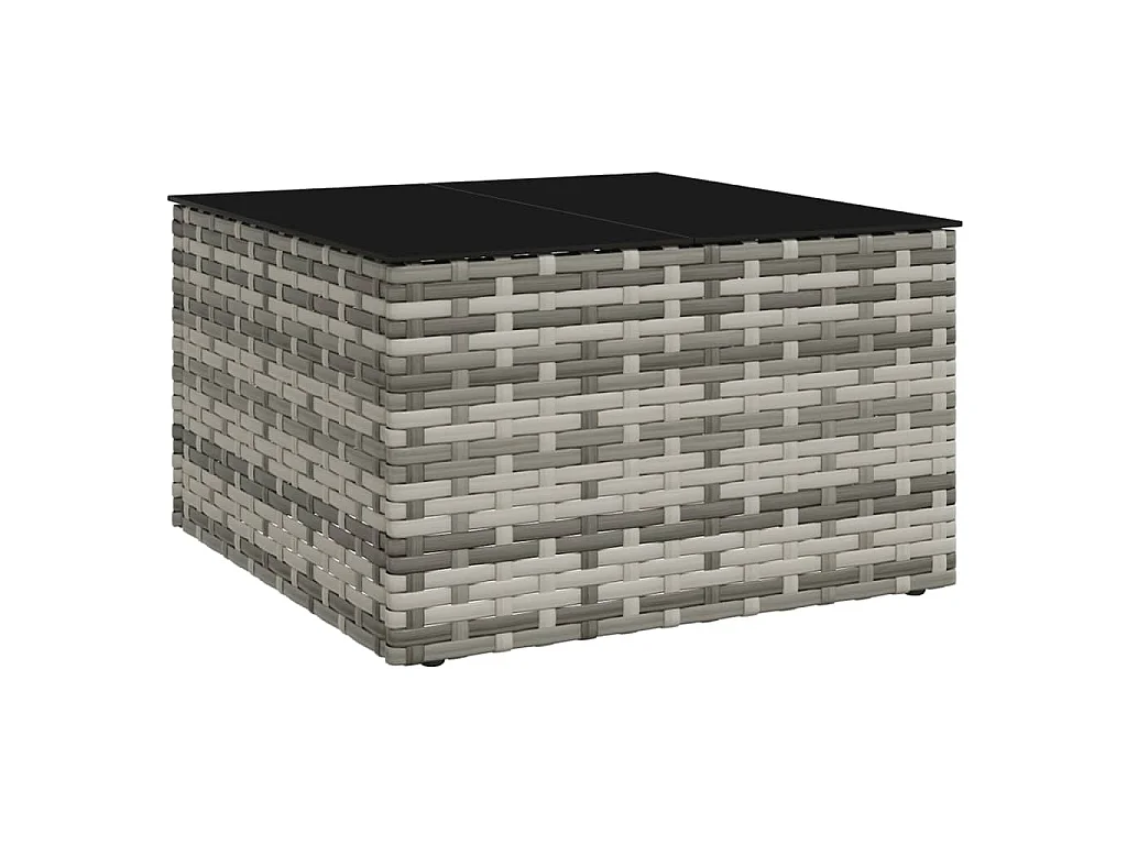 2-tlg. Garten-Lounge-Set mit Kissen Grau Poly Rattan