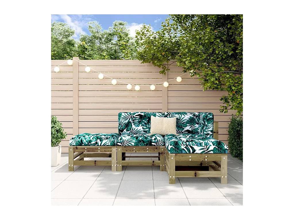 Salon de jardin 4 pcs bois de pin imprégné