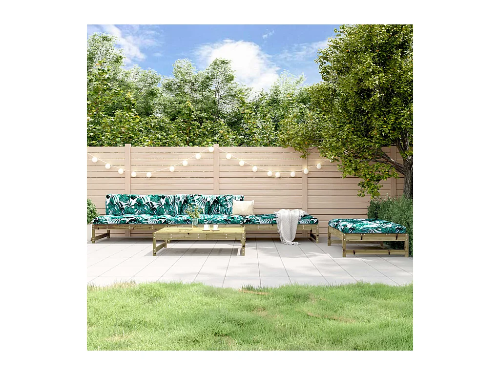 Set Salotto da Giardino 5 pz in Legno Impregnato di Pino