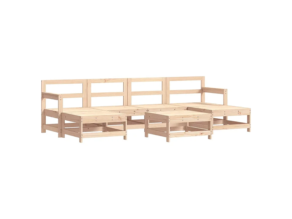 7-delige Loungeset massief grenenhout
