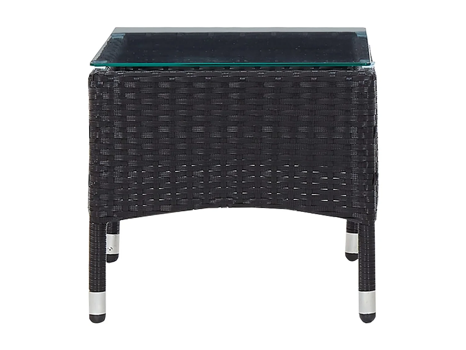 Salon de jardin 4 pcs avec coussins Résine tressée Noir