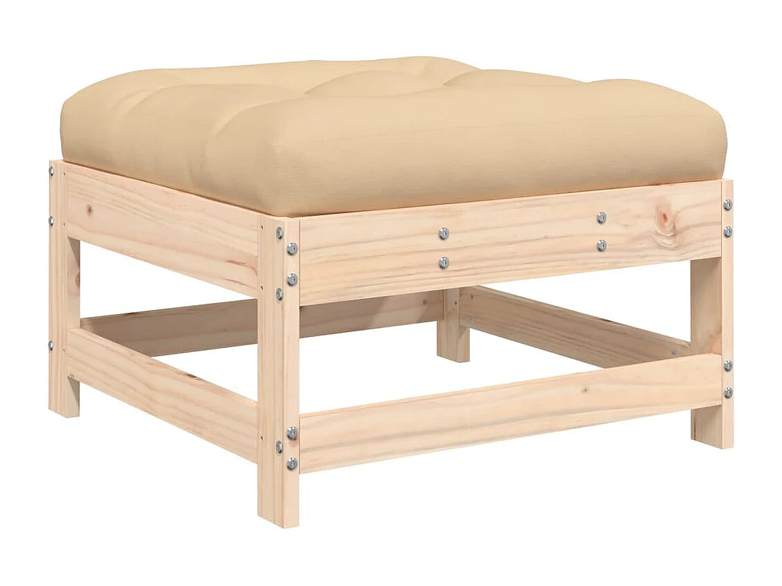 Salon de jardin 4 pcs avec coussins bois massif