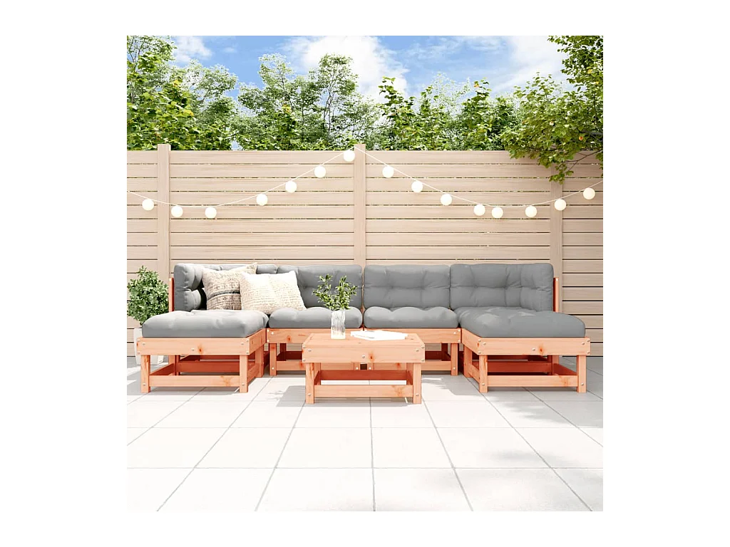 Salon de jardin 7 pcs bois massif douglas