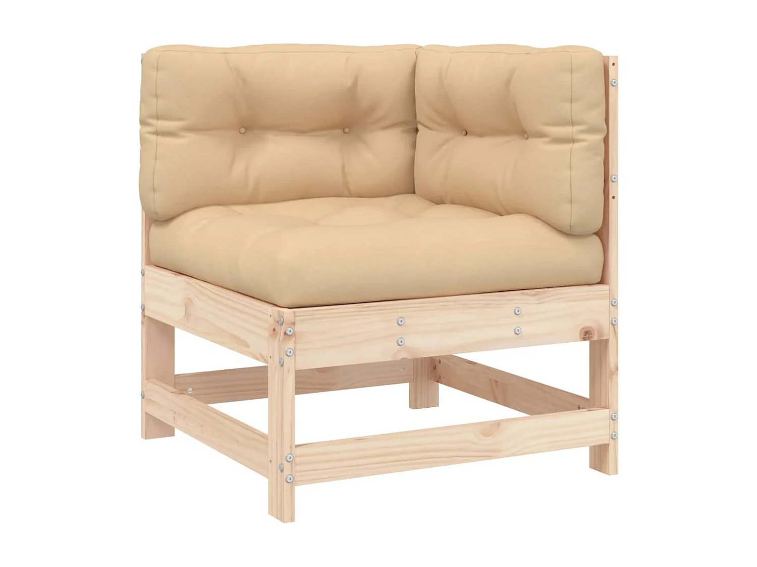 5-tlg. Garten-Lounge-Set mit Kissen Massivholz