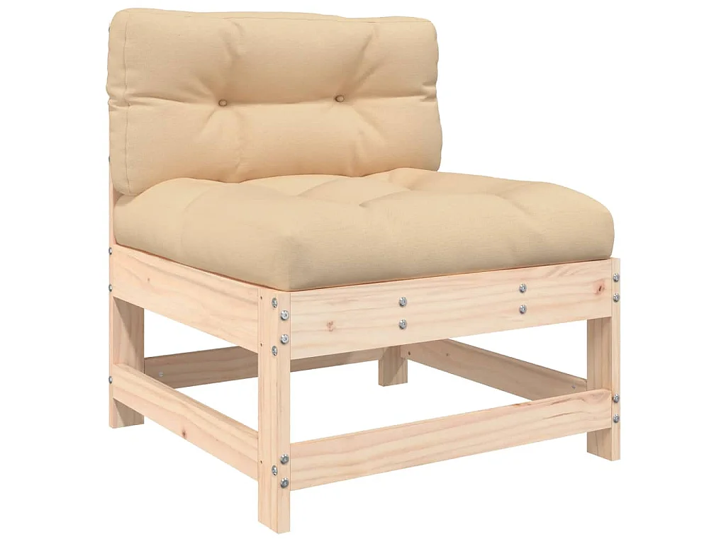 5-delige Loungeset met kussens massief hout