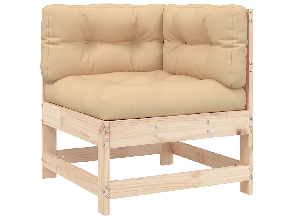 5-delige Loungeset met kussens massief hout