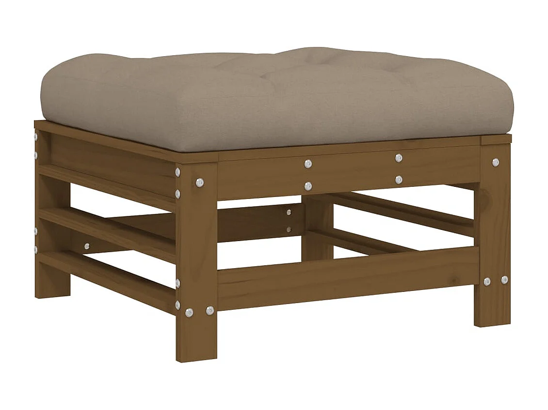 6-delige Loungeset met kussens grenenhout honingbruin