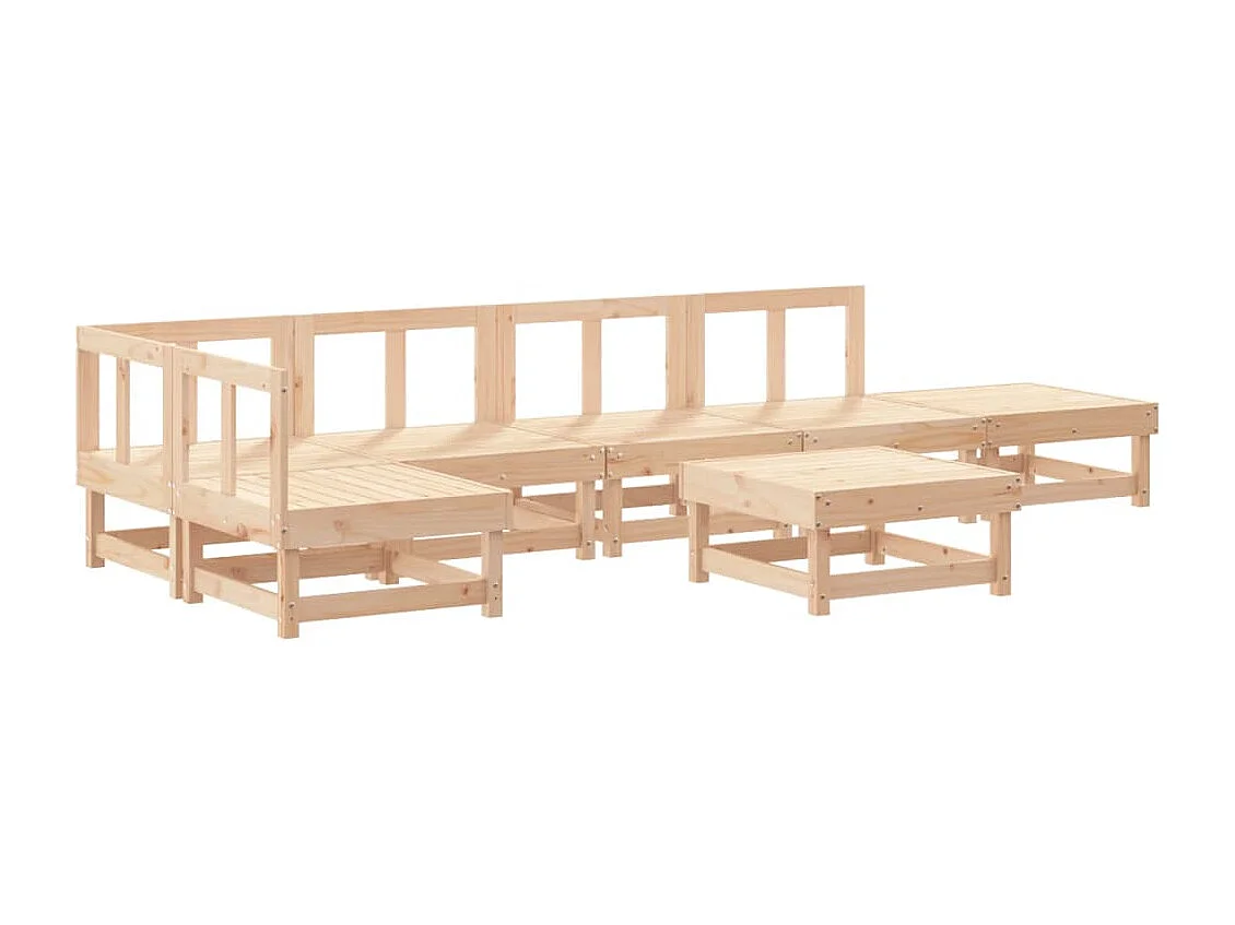 7-delige Loungeset massief grenenhout