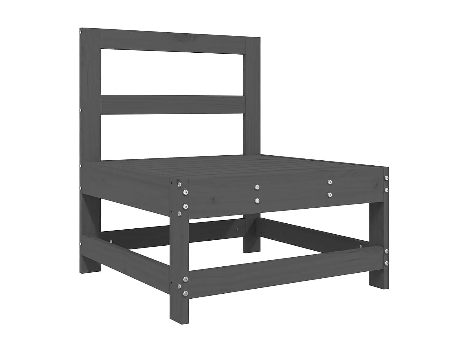 Set Salotto da Giardino 6 pz Grigio in Legno Massello di Pino