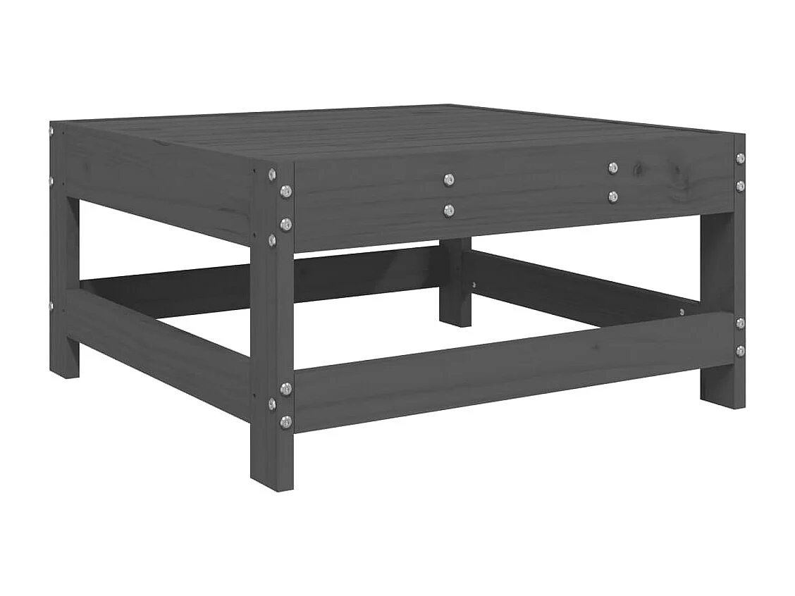 Set Salotto da Giardino 6 pz Grigio in Legno Massello di Pino