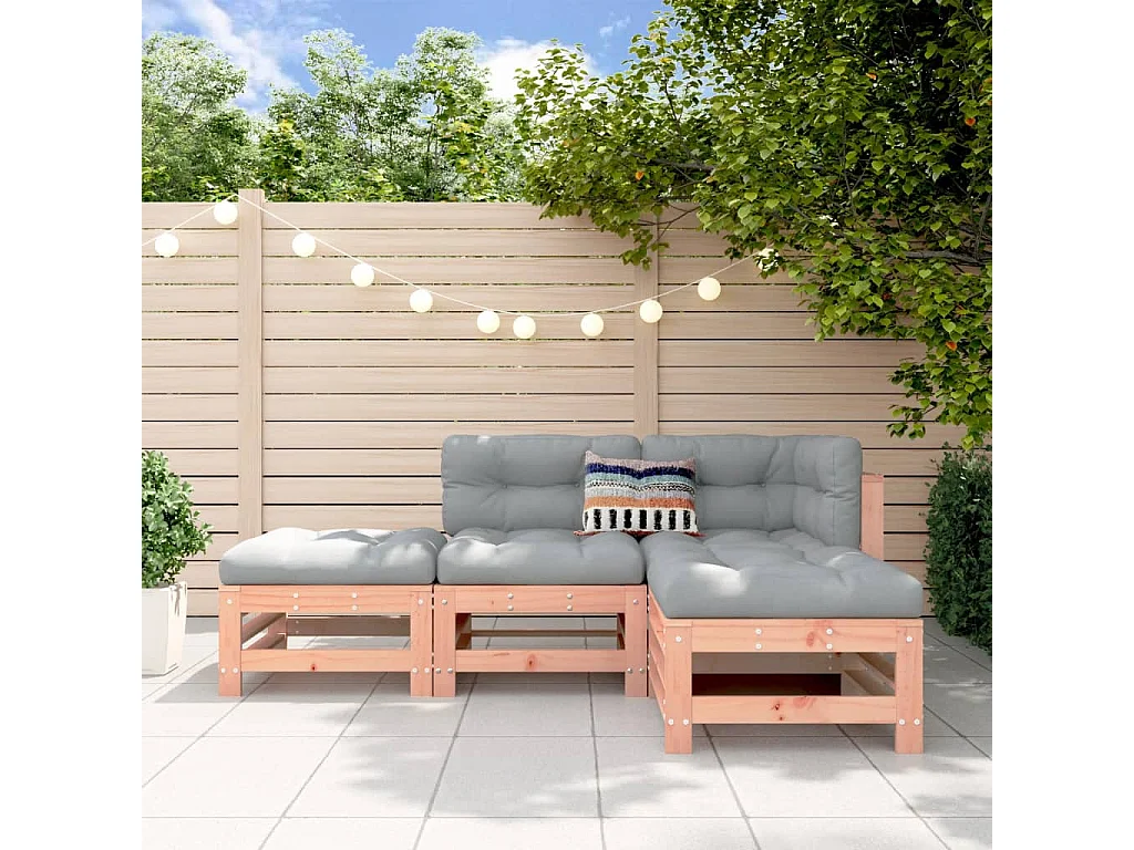 Juego de muebles de jardín 4 pzas madera maciza abeto Douglas