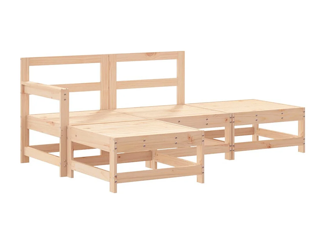 Salon de jardin 4 pcs bois massif de pin