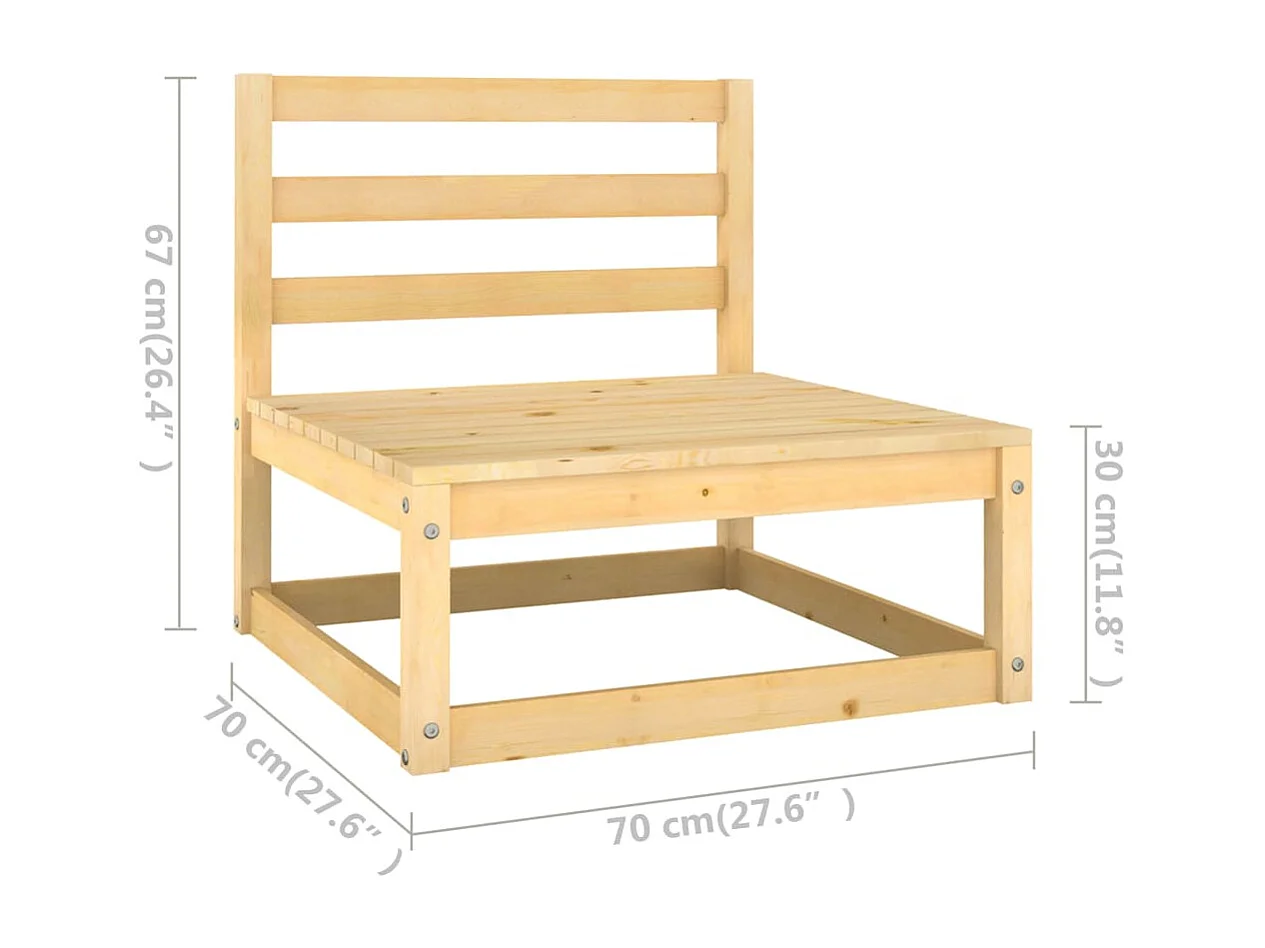 Salon de jardin 6 pcs bois de pin massif