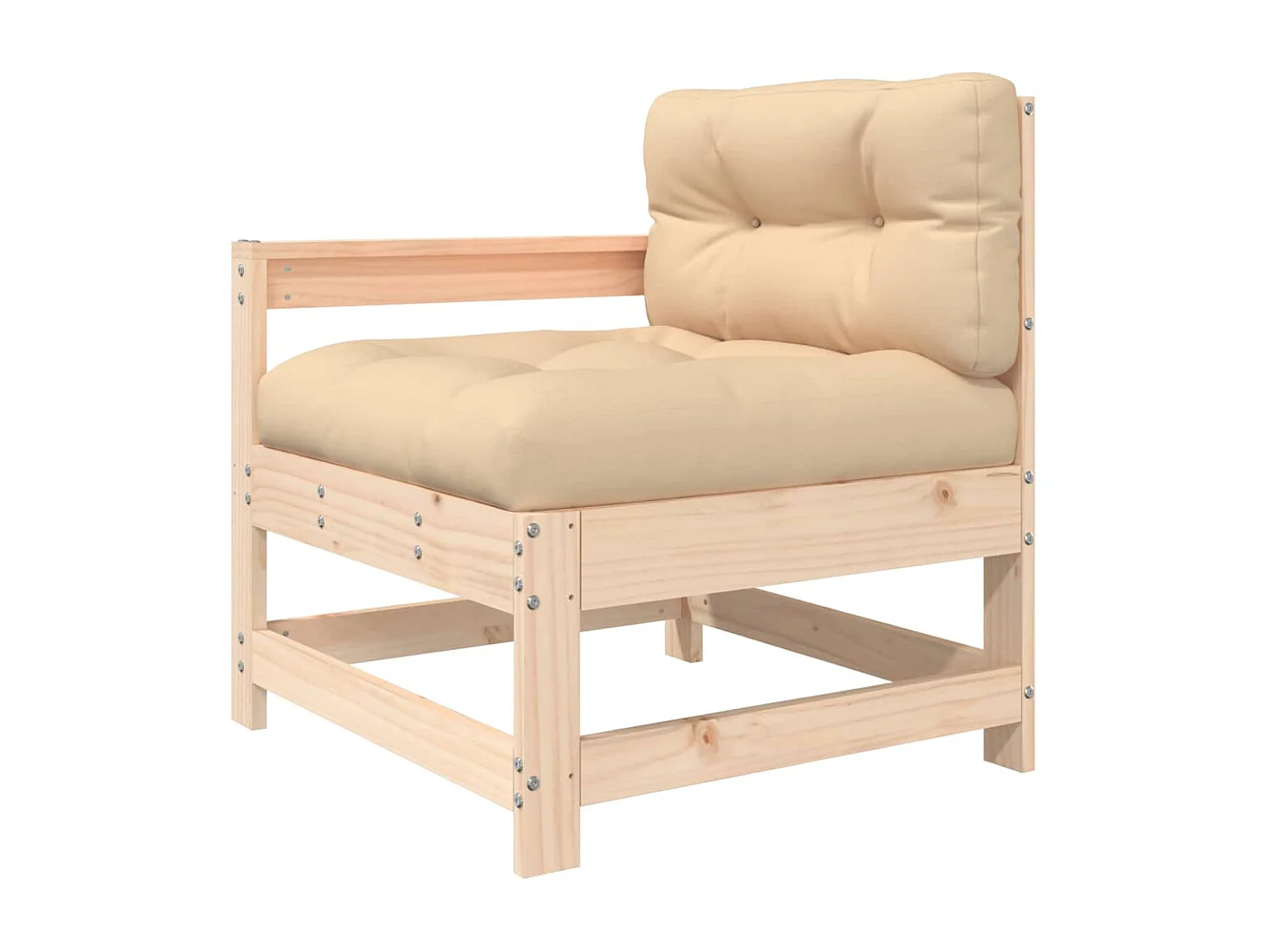 Set Divani da Giardino 7 pz con Cuscini in Legno Massello