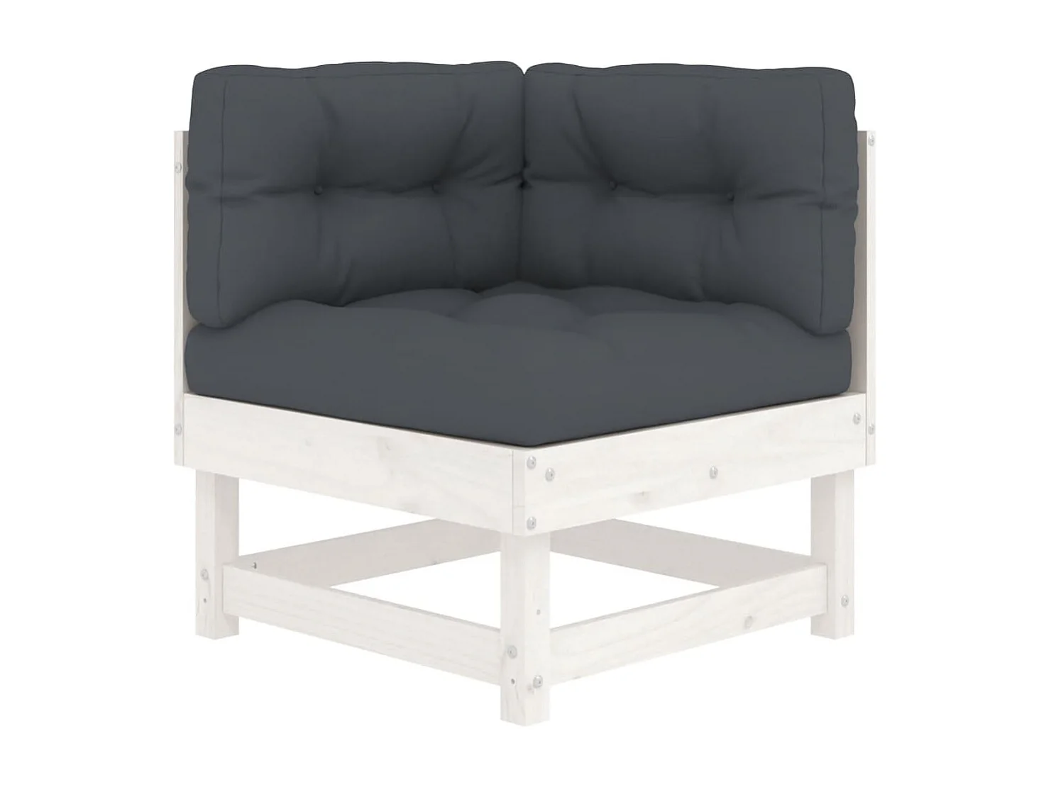 Set Divani da Giardino 6pz con Cuscini in Legno Massello Bianco