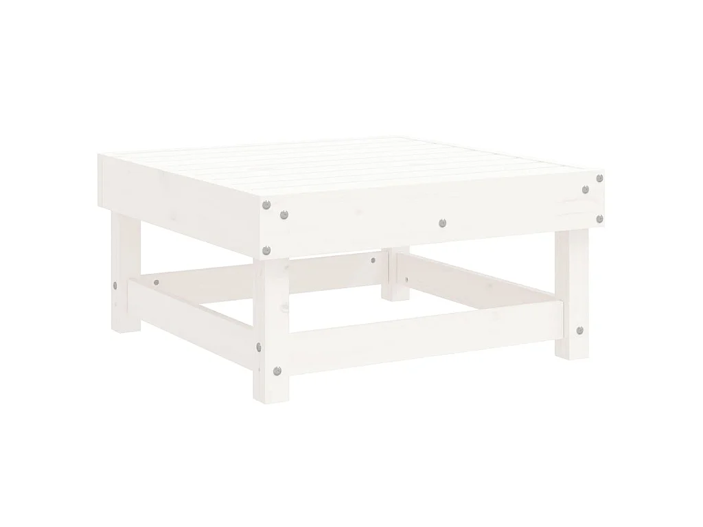 7 pcs conjunto lounge de jardim pinho maciço branco