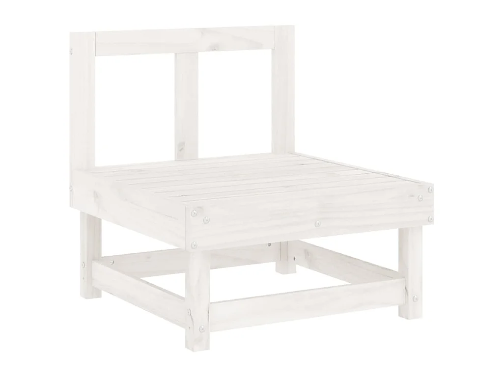Set Salotto da Giardino 7 pz Bianco in Legno Massello di Pino
