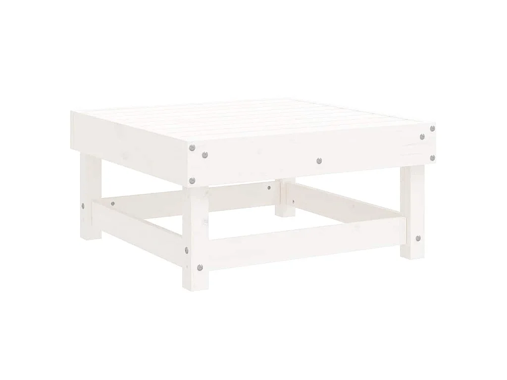 Set Salotto da Giardino 7 pz Bianco in Legno Massello di Pino