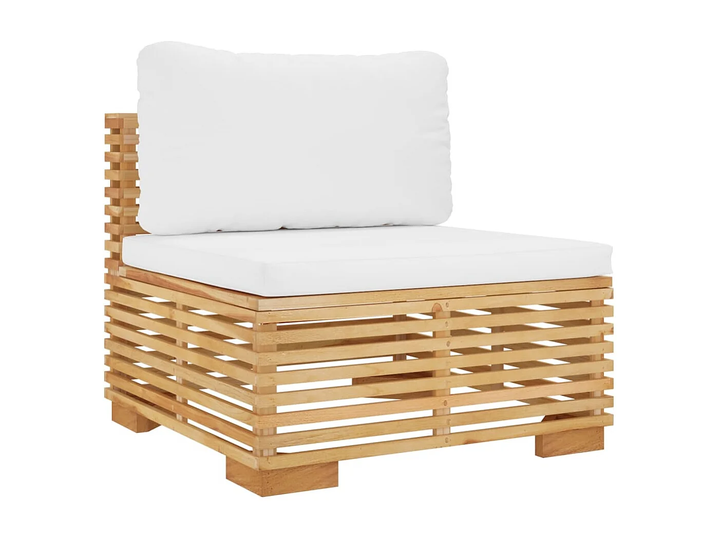 Salon de jardin 4 pcs avec coussins Bois de teck solide