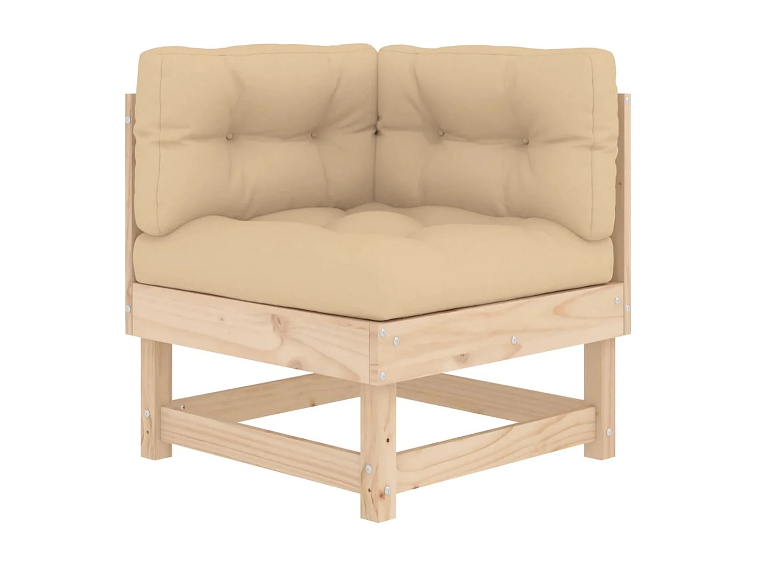 7 pcs conjunto lounge de jardim c/ almofadões madeira maciça