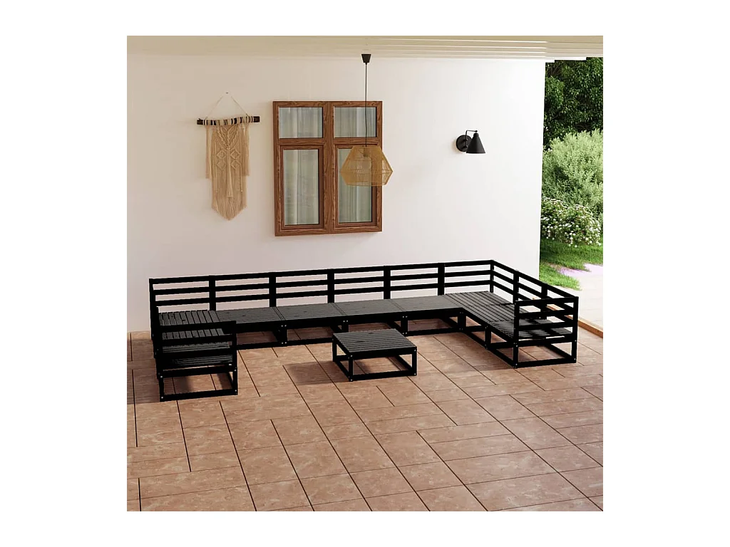 11-delige Loungeset massief grenenhout