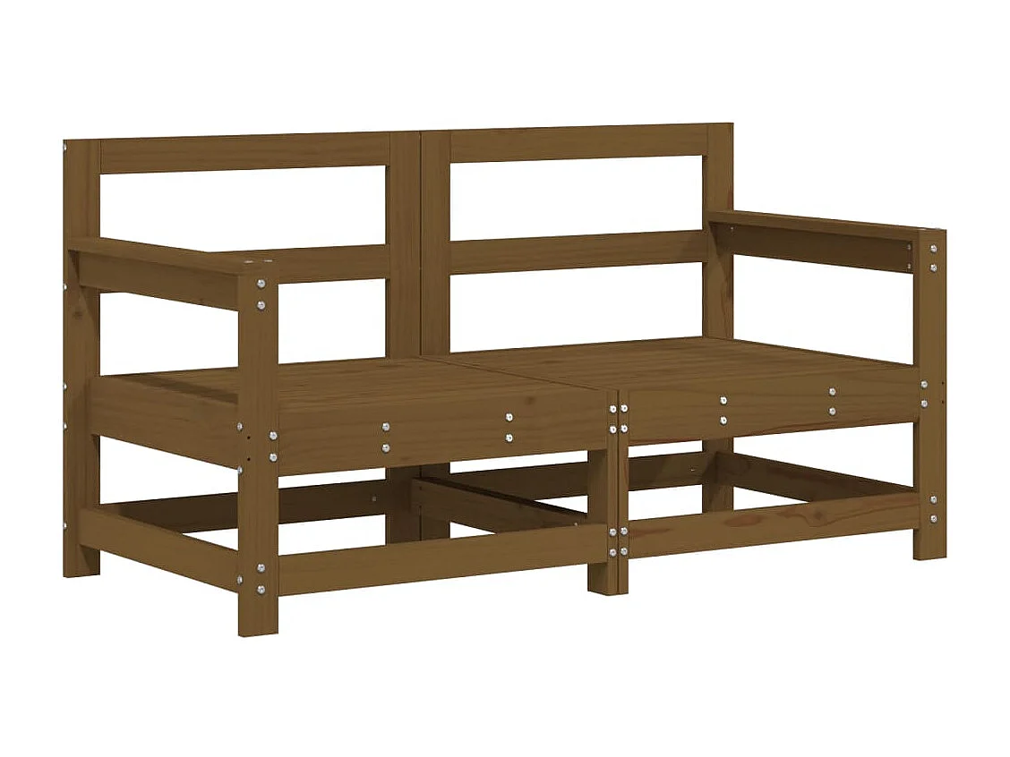 6 pcs conjunto lounge de jardim pinho maciço castanho-mel