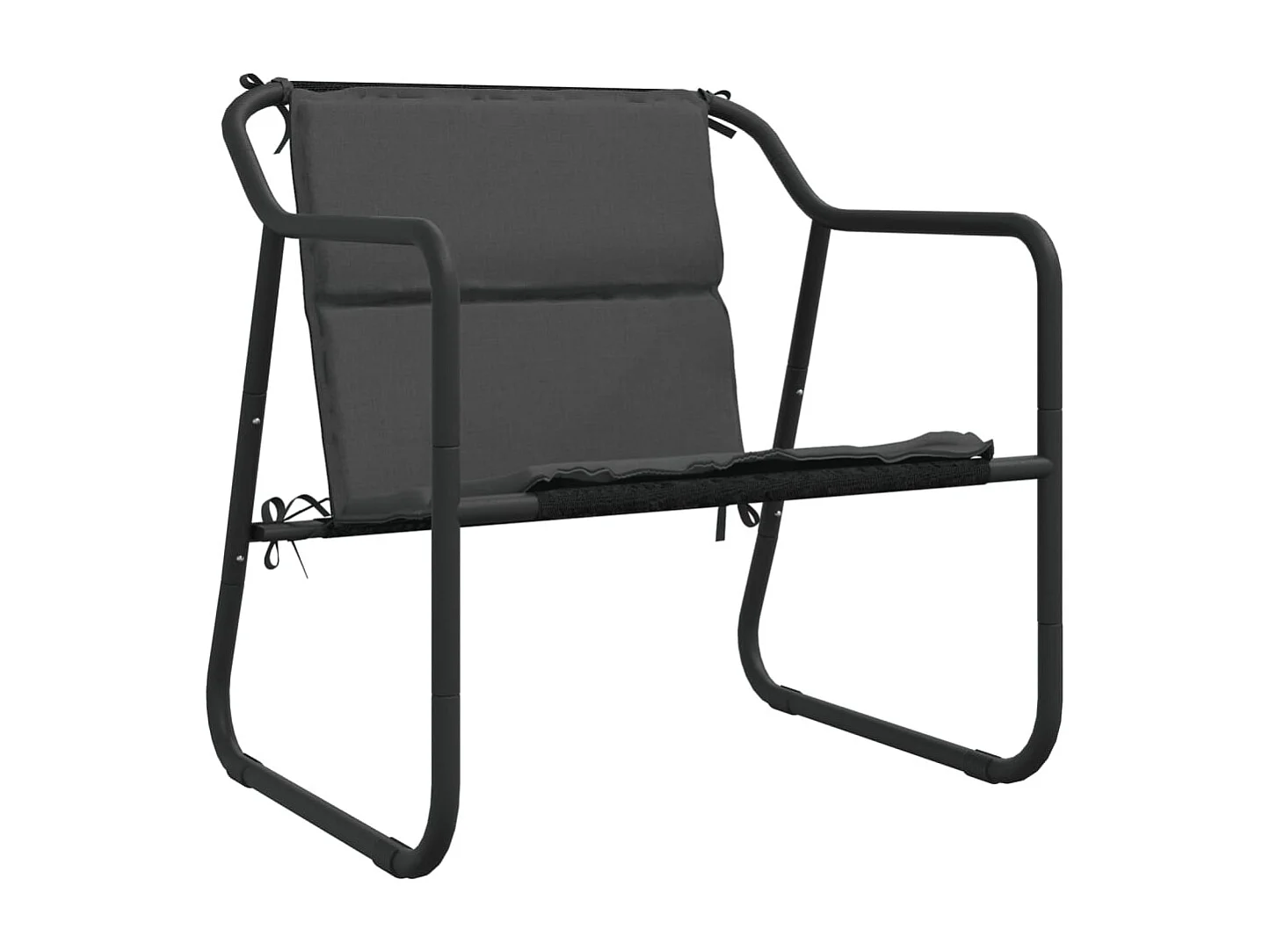 3 pcs conjunto lounge de jardim com almofadões aço antracite