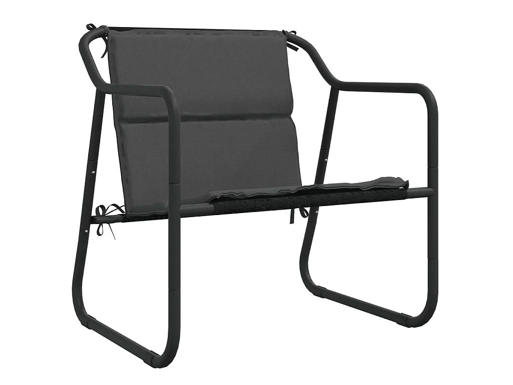 Salon de jardin avec coussins 3 pcs anthracite acier