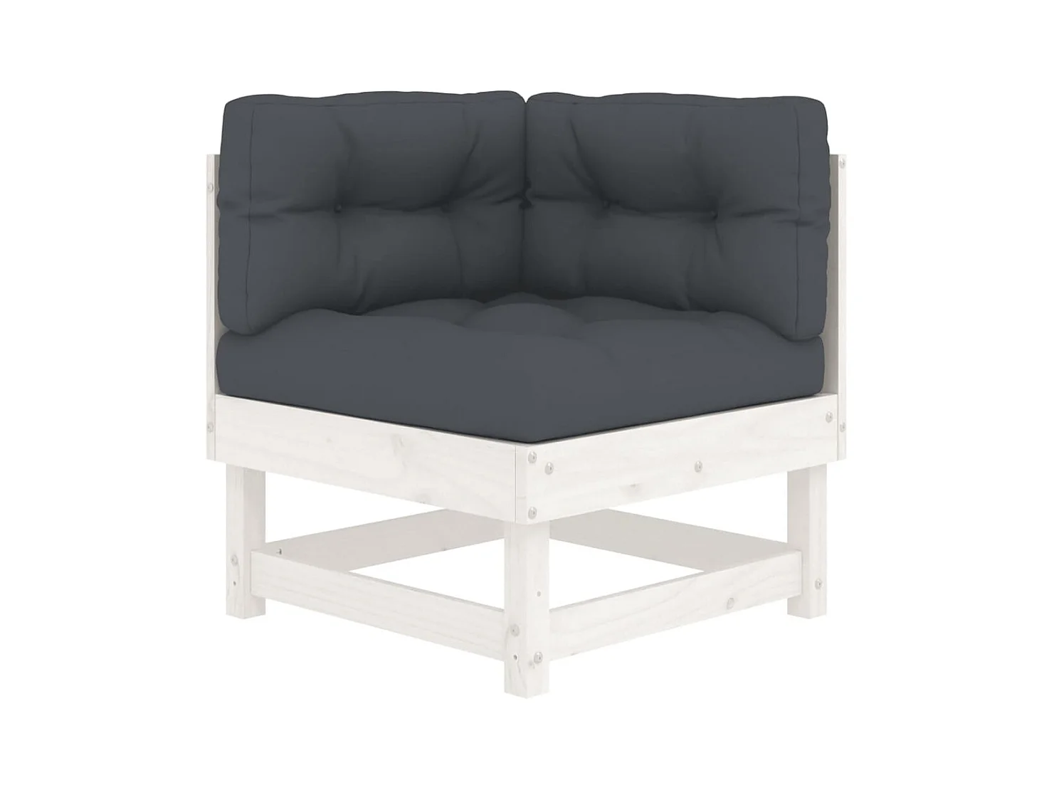 Set Divani da Giardino 7pz con Cuscini in Legno Massello Bianco