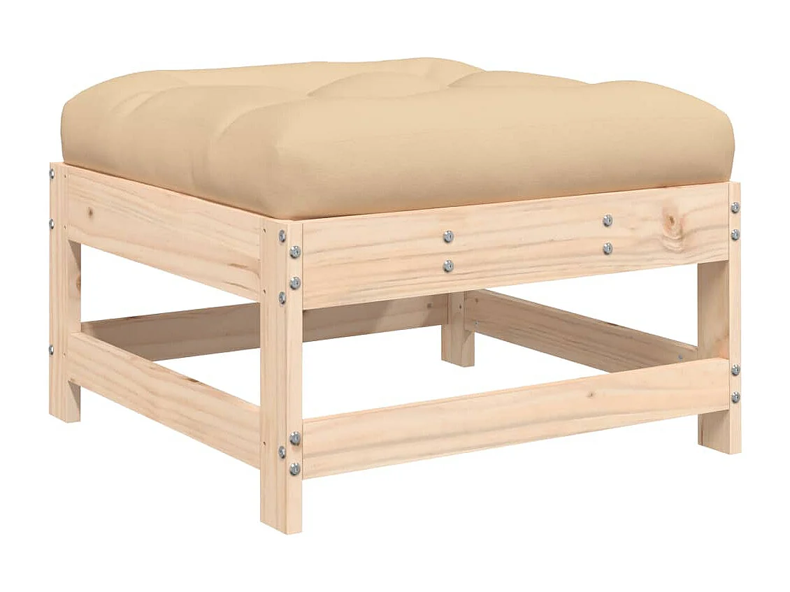 Salon de jardin 4 pcs avec coussins bois massif