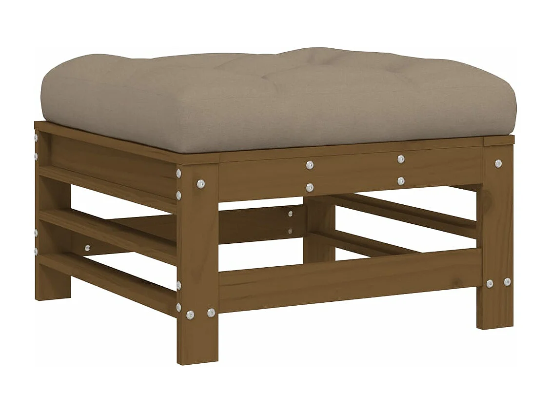 Set Divani da Giardino 3 pz con Cuscini in Legno Massello ambra